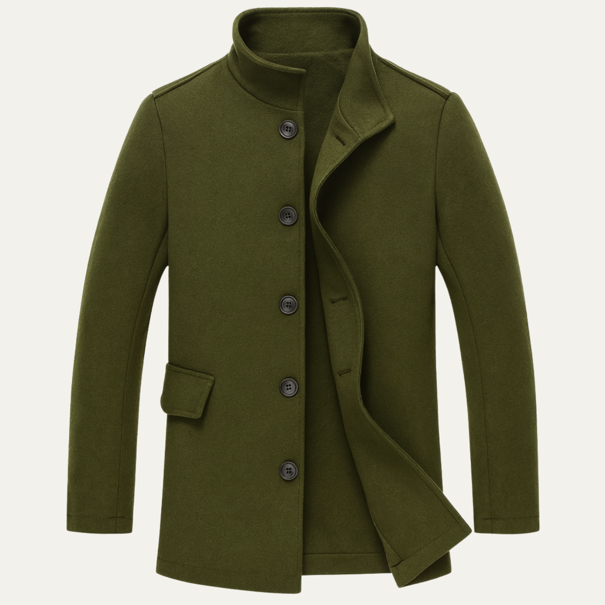 JUST | Manteau d'hiver long pour homme, coupe ajustée et fermeture classique à boutons