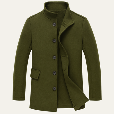 JUST | Manteau d'hiver long pour homme, coupe ajustée et fermeture classique à boutons